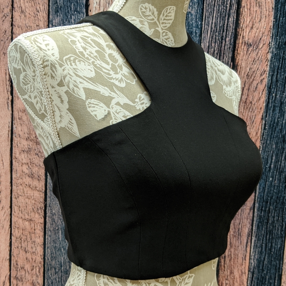 Zip Back Black Crop Prom Separates Top Only